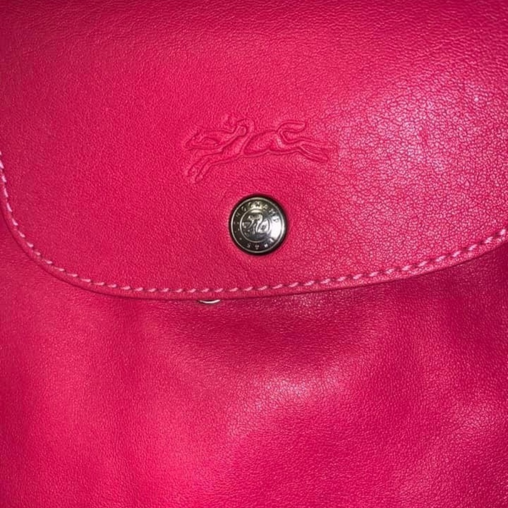 Longchamp Le Pliage Cuir Large Tote Pink Candy NEW - Picture 2 of 7